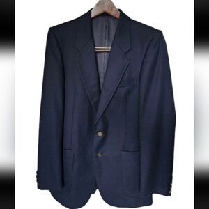 Vintage Yves Saint Laurent Navy Wool Blazer Suit Jacket YSL Size 38 France